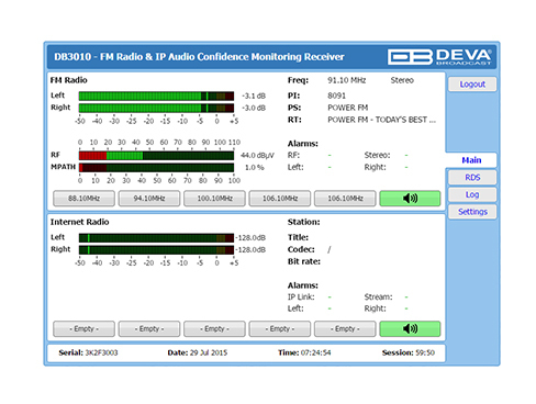 DB3010 FM/IP リファレンスモニタ