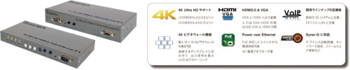 4K UHD対応IP延長機