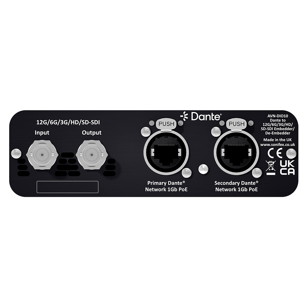 AVN-DIO10-12G Dante®対応 12G/6G/3G/HD-SD-SDI エンベデッダー / ディエンベデッダー